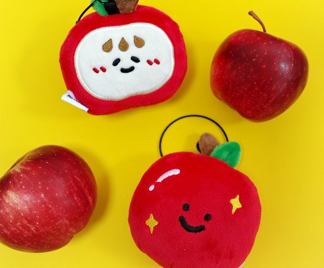 山の上に良いリンゴの雨 オリジナルリンゴのぬいぐるみペンダント