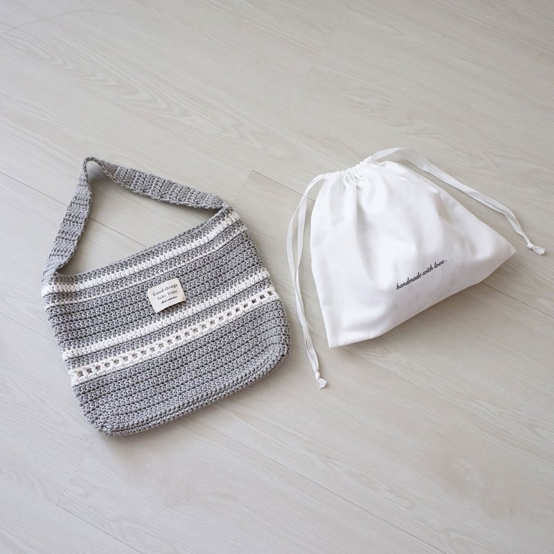 [Purchase additional material package] French striped tote bag material package additional purchase, no instructional video, not finished product - Knitting, Embroidery, Felted Wool & Sewing - Cotton & Hemp Multicolor