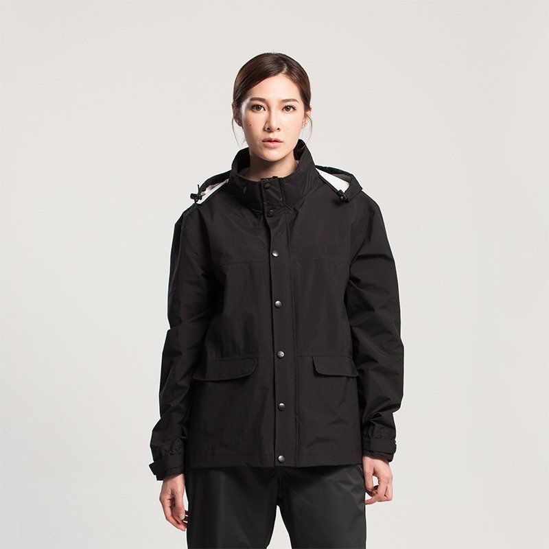 [Metropolis] MORR neutral black raincoat jacket [personality] - Umbrellas & Rain Gear - Waterproof Material 