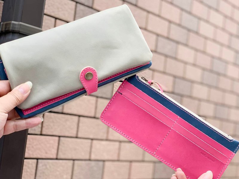 F-PLUMP 甘くなり過ぎないピンクの主張　フルプランプ長財布　取り出すスリム財布　FPW-HHNP-NPHP-P - 錢包/皮夾/長短夾 - 真皮 灰色
