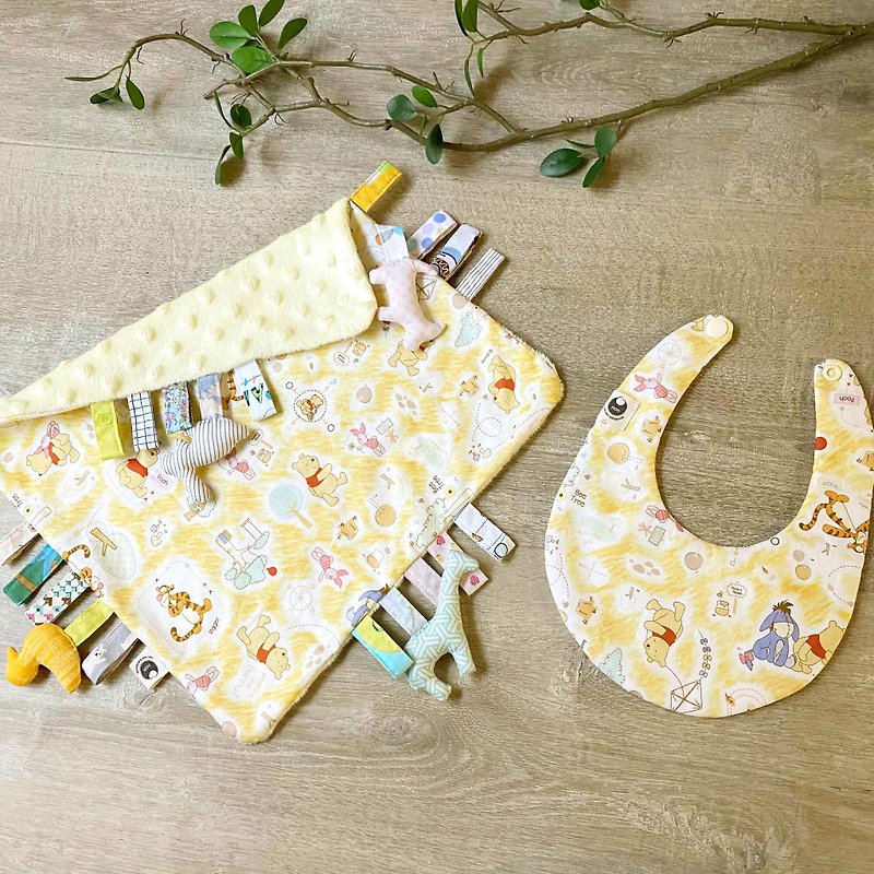 Winnie the Pooh Piglet Little Donkey Goose Yellow Soothing Towel Soothing Doll X Bib Moon Gift Set - Baby Gift Sets - Cotton & Hemp Yellow