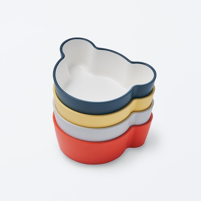 【Tak】Kids Dish 小熊深碗/碗蓋組合 - 寶寶/兒童餐具/餐盤 - 樹脂 多色