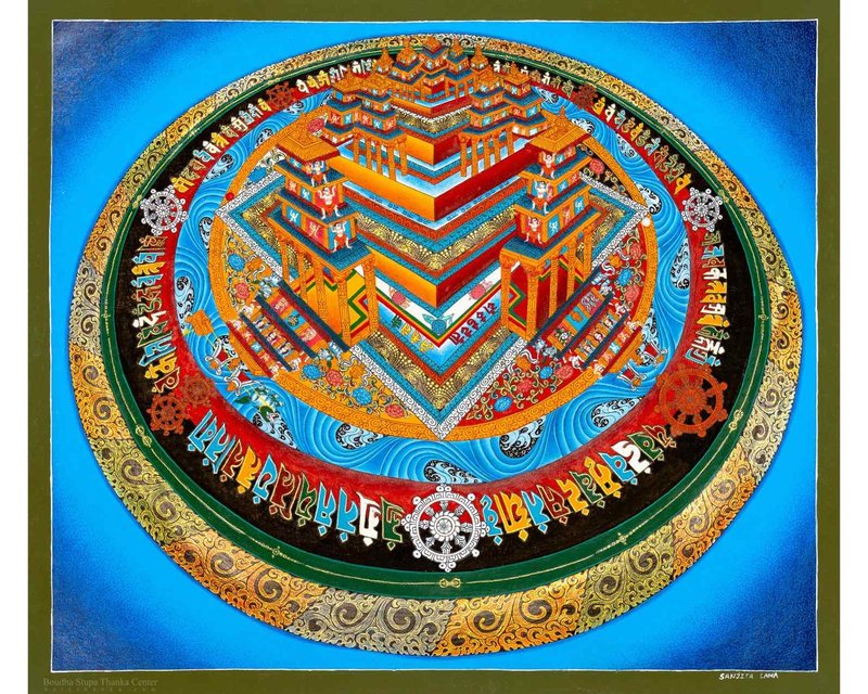 靈性西藏藝術 3D 曼荼羅 - 壁貼/牆壁裝飾 - 其他材質 多色