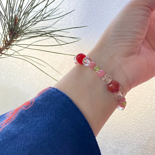 Hoshino Jewelry Kan 紅紋石 瑪瑙 健康運 療癒 天然水晶 日本手作 禮物 能量石手鍊