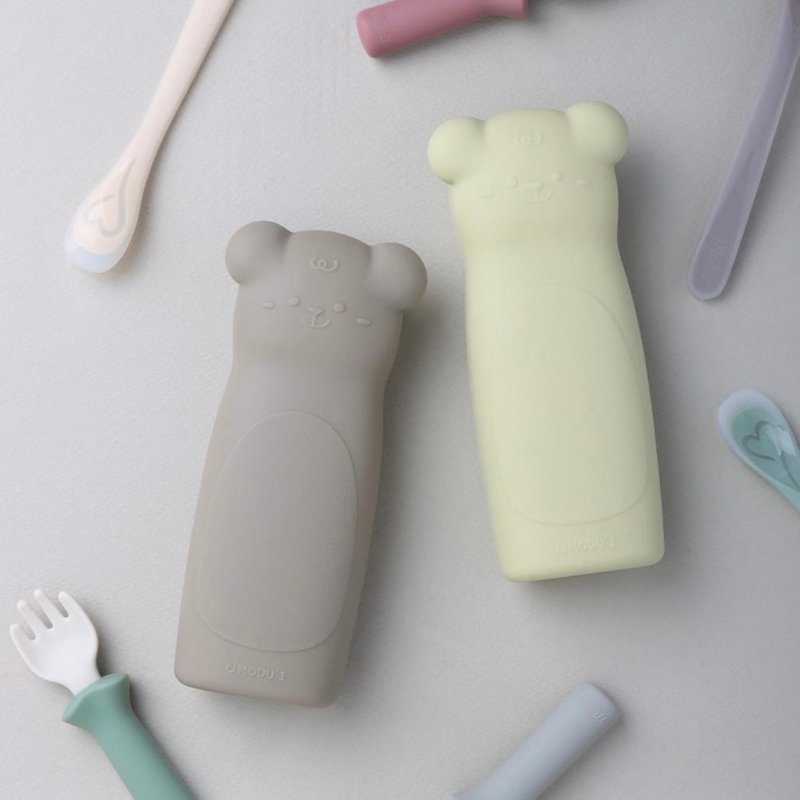 MODU'I Bear Multifunctional Storage Box - จานเด็ก - ซิลิคอน หลากหลายสี