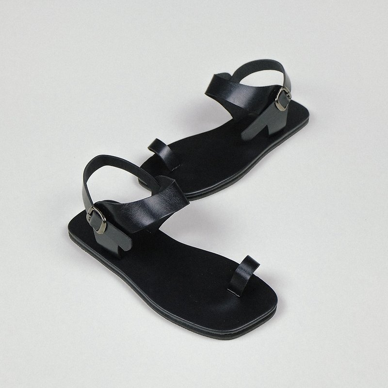SANDALS K882 - รองเท้ารัดส้น - หนังแท้ สีดำ