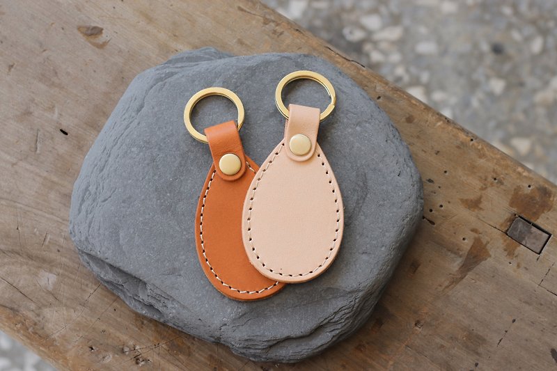 (Two-in discount combination) leather key ring | drop shape | laser lettering can be purchased - ที่ห้อยกุญแจ - หนังแท้ หลากหลายสี