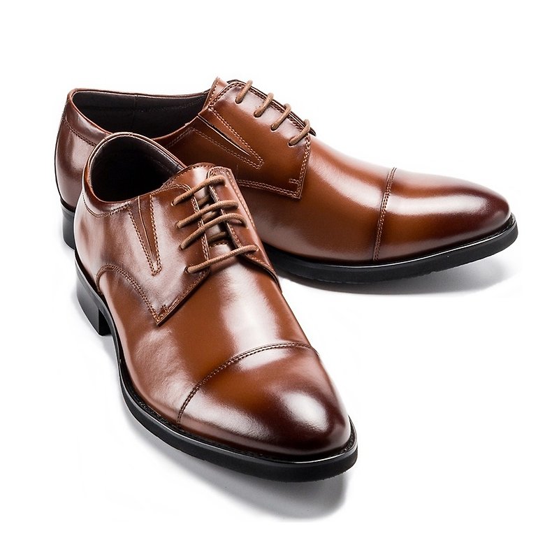 Classic Horizontal Gentleman Men's Leather Shoes Brown (Large Size) - Men's Leather Shoes - Genuine Leather 