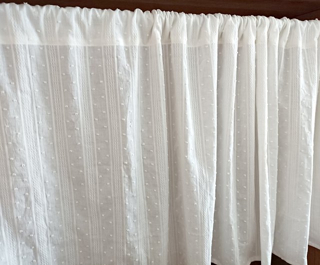 White Cotton Door Curtain Coffee, White Curtains Gold Dots