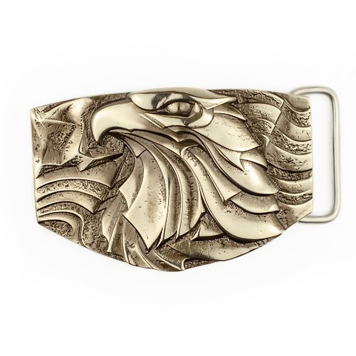 KLAMRA Bald eagle german silver belt buckle, american nickel silver belt accessory