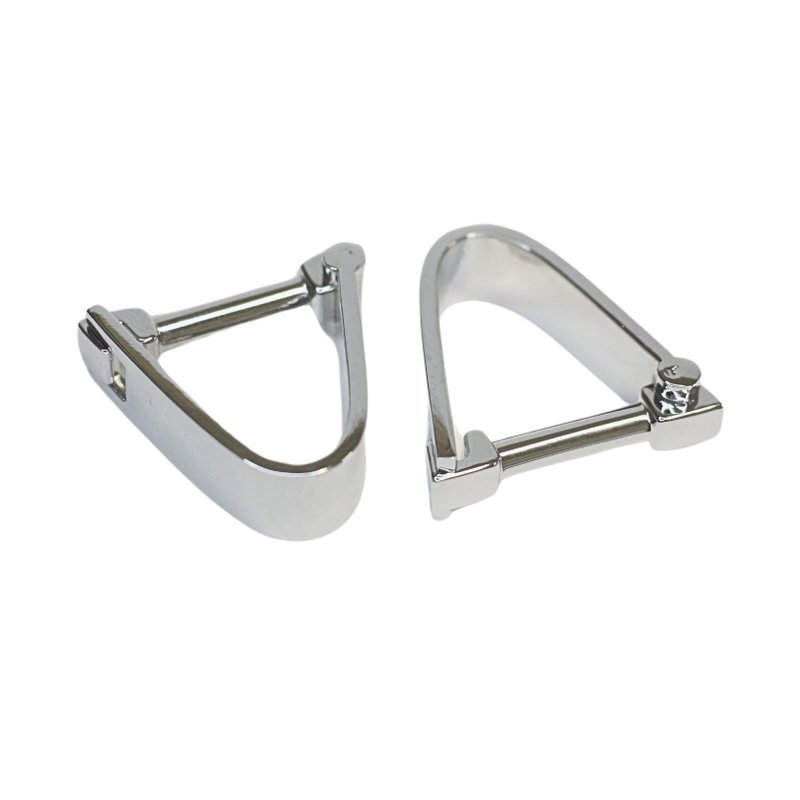 chapeaunoir triangular horseshoe Silver cufflinks - กระดุมข้อมือ - โลหะ สีเงิน