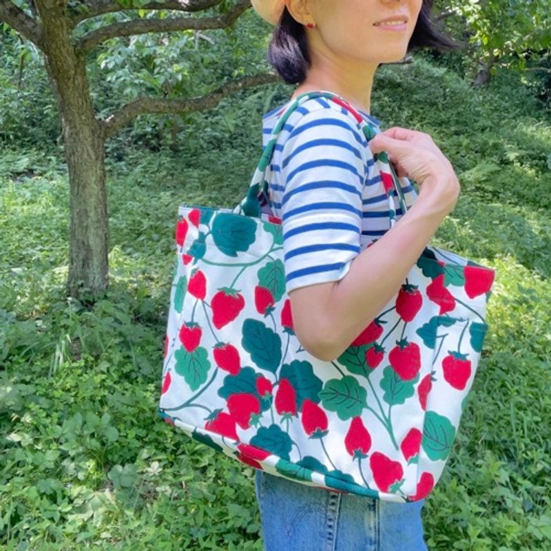 Tote (M, with side pocket) "Once in a lifetime" Reunion_Small grain - Handbags & Totes - Cotton & Hemp 