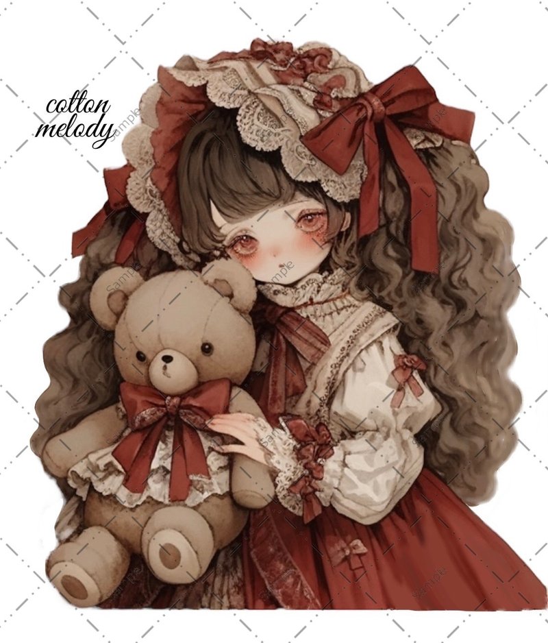 original sticker no.32 人物ステッカー オリジナルステッカー 人物ステッカー 女の子ステッカー オリジナル人物ステッカー - 貼紙 - 紙 