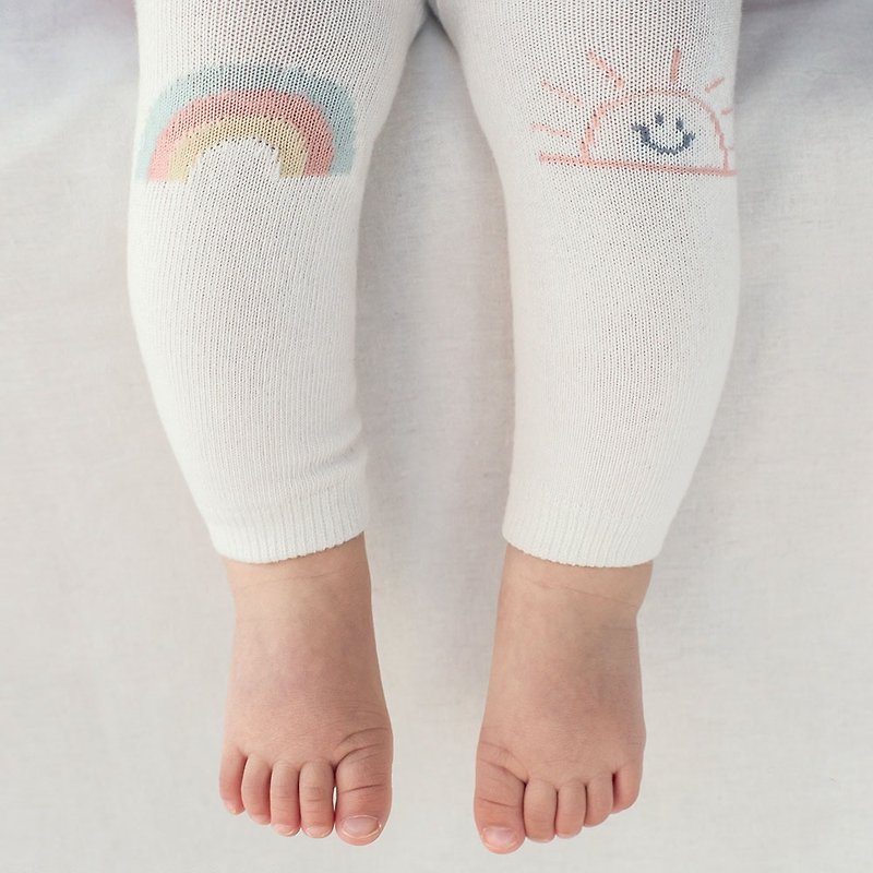 Happy Prince Korean Arco Rainbow Baby Children's Tights - Baby Socks - Cotton & Hemp White