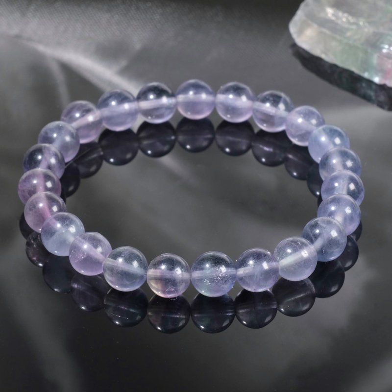 #A43 One Picture One Object/8mm Stone Crystal Bracelet Purple Blue Stone Natural Crystal Soft Light Mist - สร้อยข้อมือ - คริสตัล สีม่วง