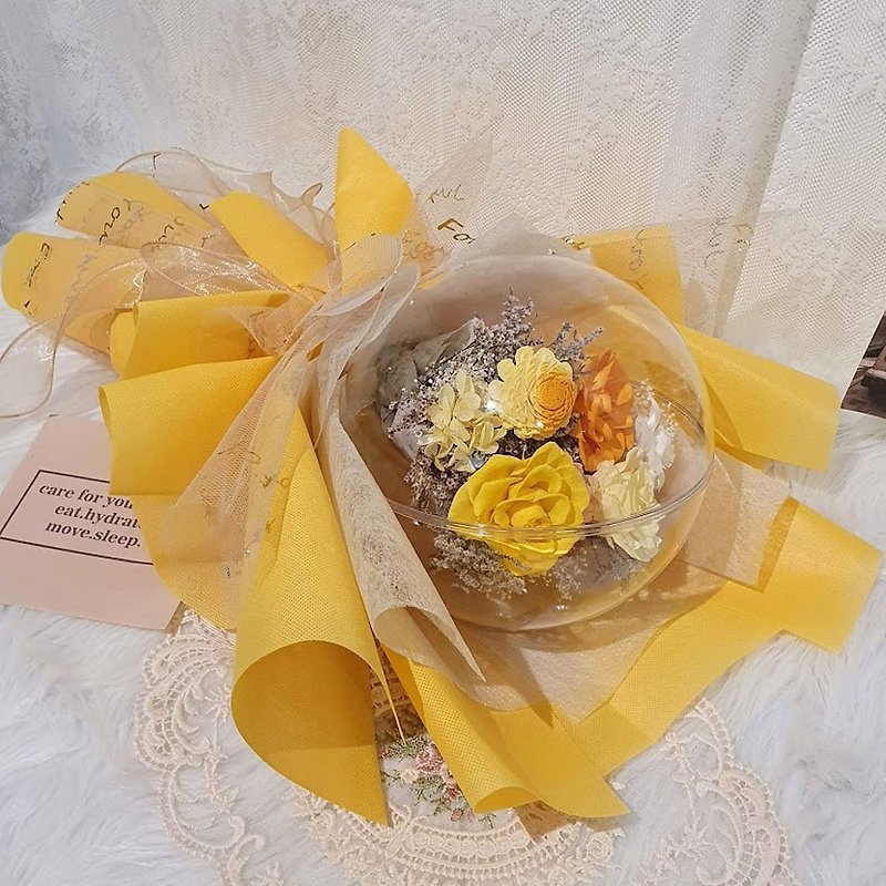 Bobo ball immortal bouquet sunshine color can be written on the card dry bouquet immortal bouquet - Dried Flowers & Bouquets - Plants & Flowers Orange