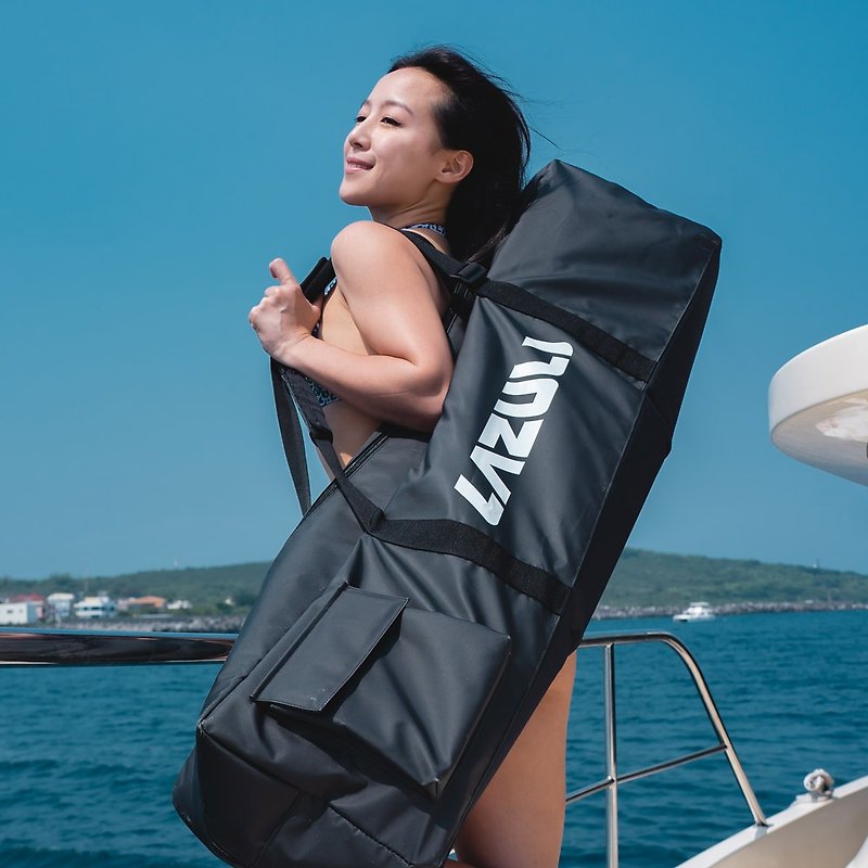 LAZULI dual-purpose large-capacity long frog bag black - Messenger Bags & Sling Bags - Waterproof Material Black