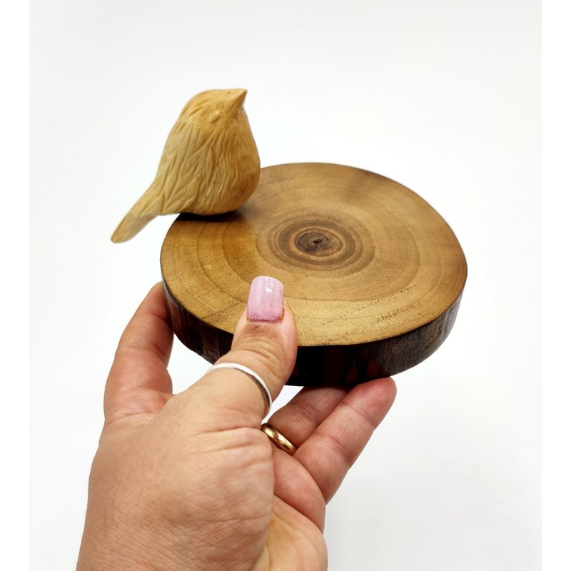 Handcarved bird. Decorative or candle holder - 其他 - 木頭 