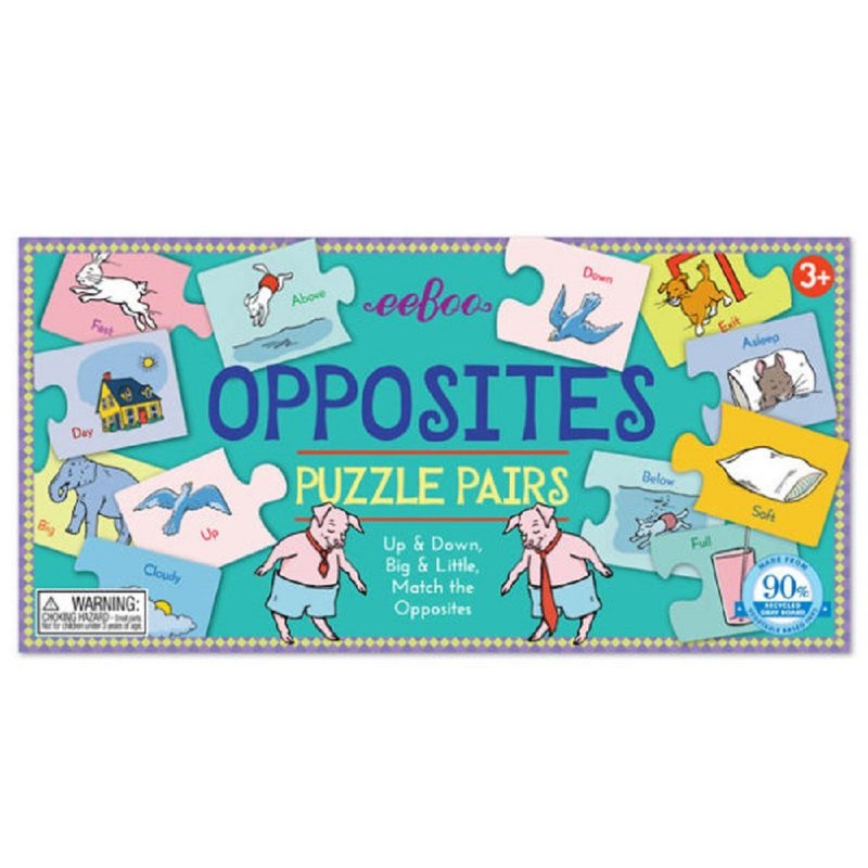 eeBoo 配對拼圖 -  Opposites Puzzle Pairs 相反詞配對拼圖 - 拼圖 - 紙 多色