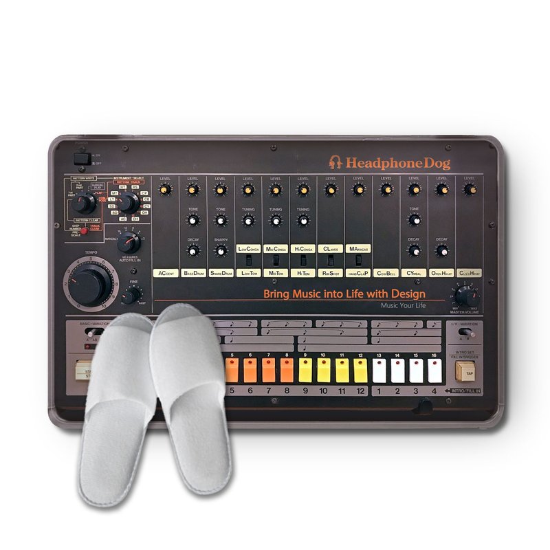 經典 808 音樂鼓機 取樣機 腳踏墊/地墊 Effect Mat －可加購客制 - 擺飾/家飾品 - 其他材質 黑色