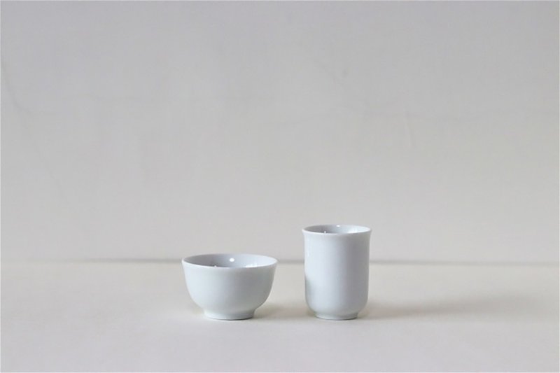 【Tea utensils】White porcelain smelling cup set - ถ้วย - เครื่องลายคราม ขาว