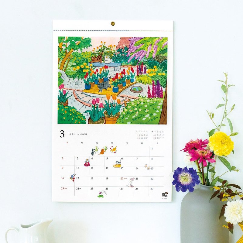 【Cat Department】2025 Four Seasons Colorful Flower Theme Wall Calendar/Annual Calendar/Monthly Calendar - Calendars - Paper 