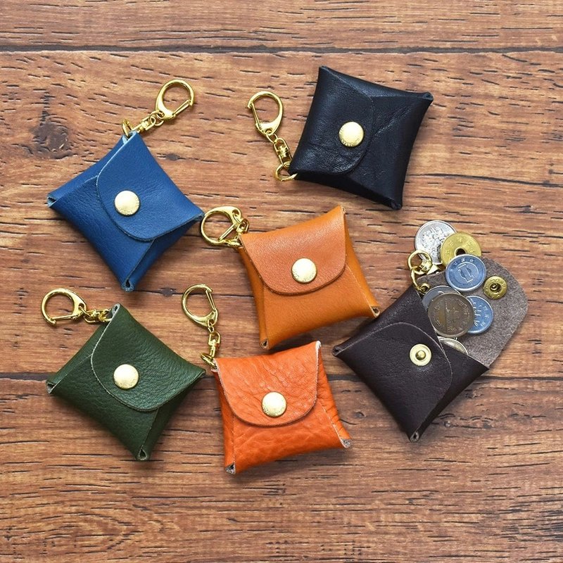 Key holder, coin case, compact, Tochigi leather, coin purse, men, women, kids, made in Japan, gift, pair, Mother's Day present, Christmas present - กระเป๋าใส่เหรียญ - หนังแท้ หลากหลายสี