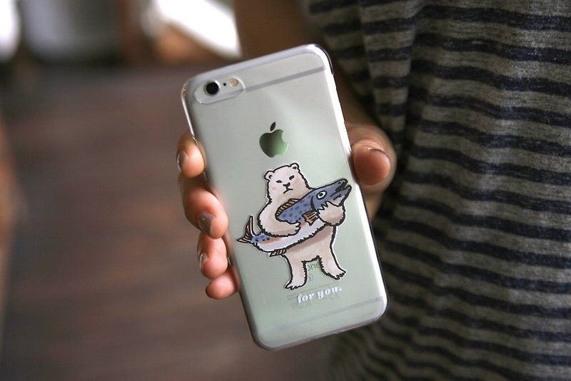 iPhoneケース　シロクマからプレゼント - 手機殼/手機套 - 塑膠 透明