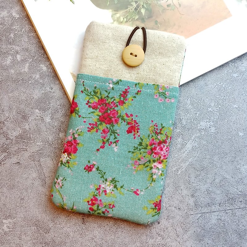 Customized phone bag, mobile phone bag, mobile phone protective cloth cover, such as iPhone small bouquet (P-220) - Phone Cases - Cotton & Hemp Multicolor
