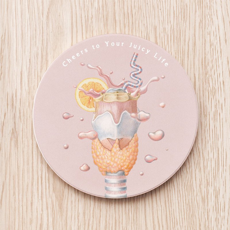 Thyroid Custom Ceramic Coasters/Medical Anatomy Bioscience Organ Endocrinology Gift - ที่รองแก้ว - เครื่องลายคราม สีเขียว