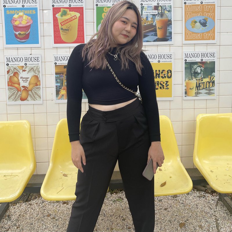 Plus Size Up to 5XL | Alice pants 黑色 | Tapered Stretch - 女長褲 - 環保材質 黑色
