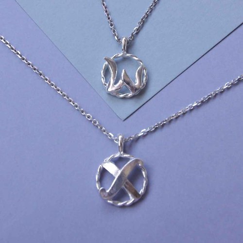 sixsensejewelry 字母系列--柔和W,X字母頸鍊