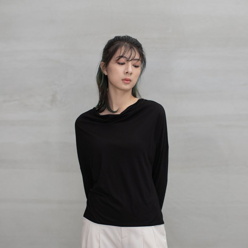 優雅女伶垂領上衣 Fair Lady Cowl Neck Top T359 - 女上衣/長袖上衣 - 其他材質 多色