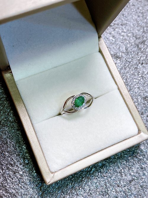 Nellie 奈爾里 切面 祖母綠 戒指 印度製 手工製 925純銀