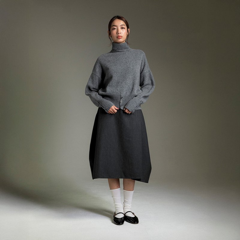 微岑不對稱打褶錐形裙 - 裙子/長裙 - 其他材質 