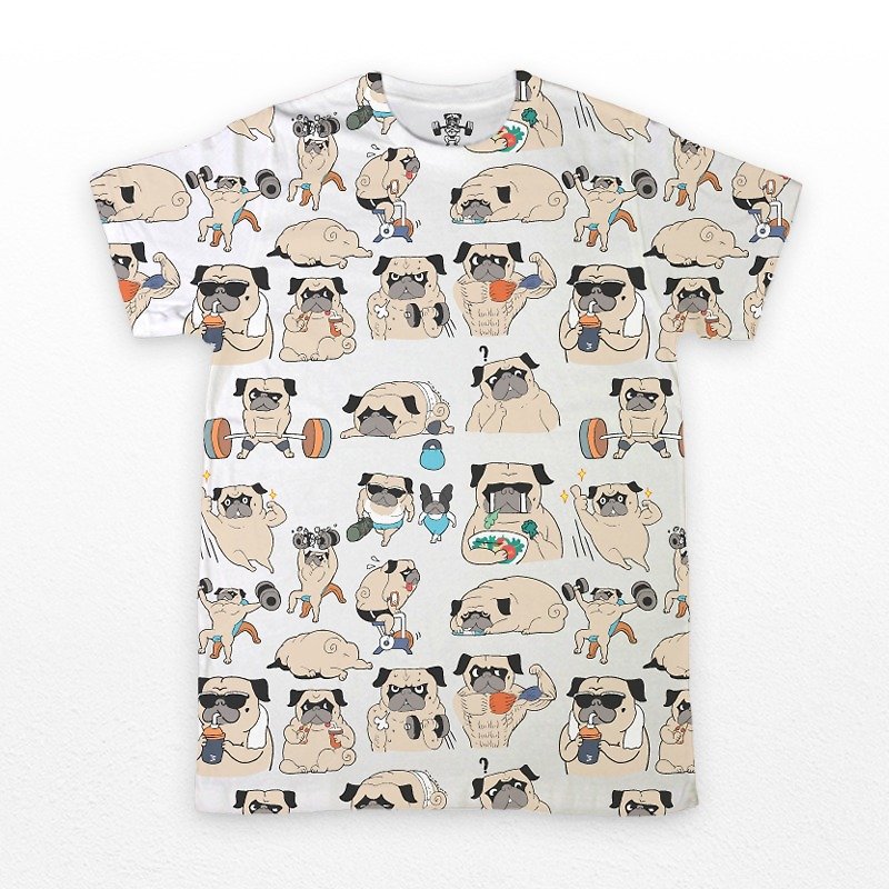 PUG Life • Pug Gym Life • Unisex T-shirt - Men's T-Shirts & Tops - Cotton & Hemp White