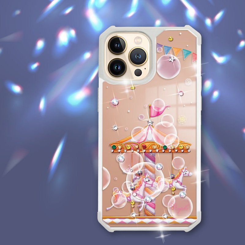 iPhone 13全系列 軍規防摔鏡面水晶彩鑽手機殼-旋轉夢幻 - 手機殼/手機套 - 其他材質 多色