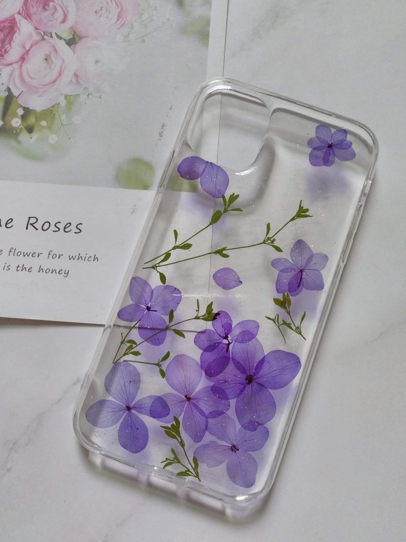 Annys workshop手作押花手機保護殼,iphone 11適用,紫色繡球花 - 手機殼/手機套 - 塑膠 紫色