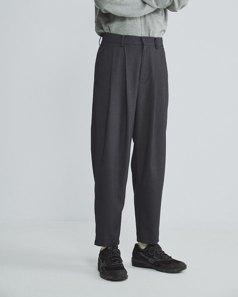 กางเกงสูท 2.0 - กางเกงขายาว - ผ้าฝ้าย/ผ้าลินิน สีดำ