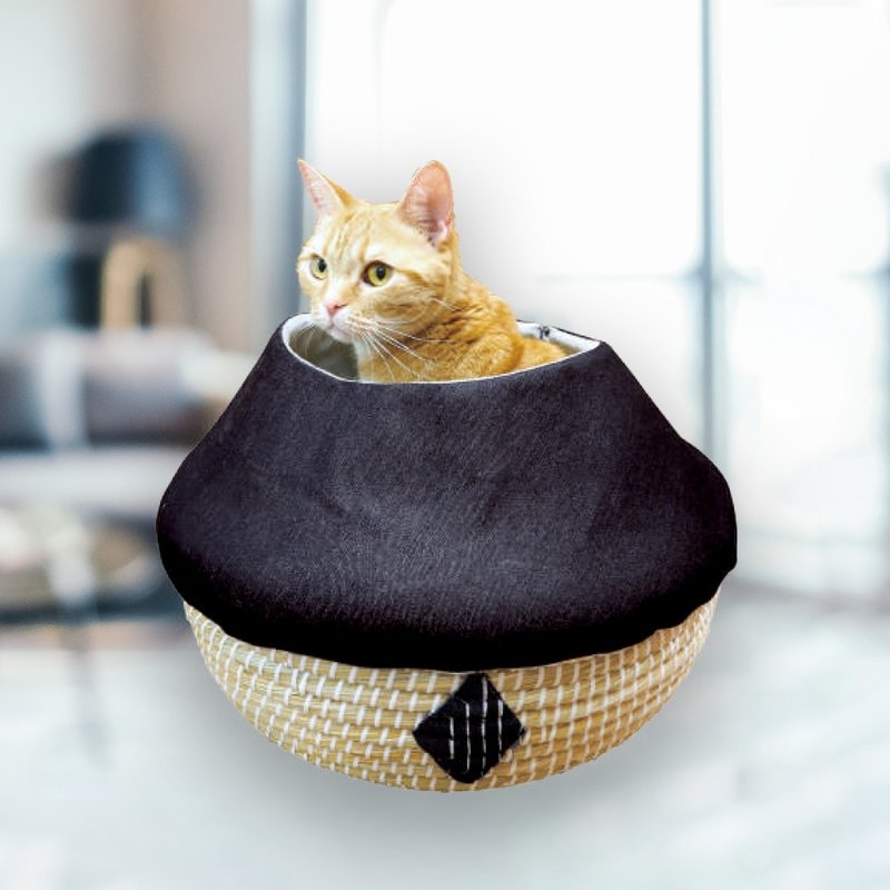 [Japanese CattyMan] Cool new look! Japanese woven denim style tent bed for cats - Bedding & Cages - Other Materials 