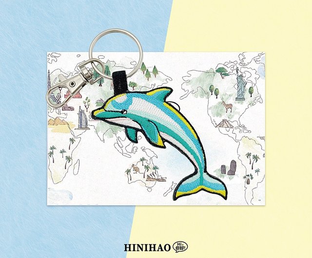 両面刺繍キーホルダー イルカ - ショップ hinihao キーホルダー