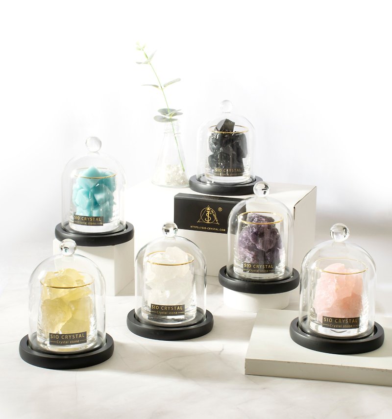 Natural crystal fragrance set-white crystal/pink crystal/amethyst/topitrine/black/ - Fragrances - Crystal Multicolor