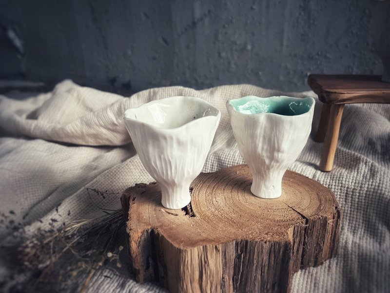 宴會盛放茶酒花杯・品茶杯・小酒杯・對杯  / 軟白瓷 / - 酒杯/酒器 - 瓷 白色