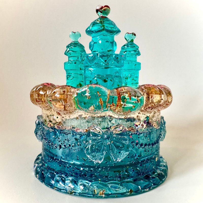 【浪漫時光屋】藍色夢幻城堡飾品罐 - 擺飾/家飾品 - 樹脂 