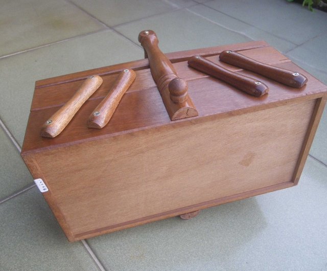 昔】ヨーロッパ初期の木製制裁裁縫箱 - ショップ OLD-TIME 収納用品