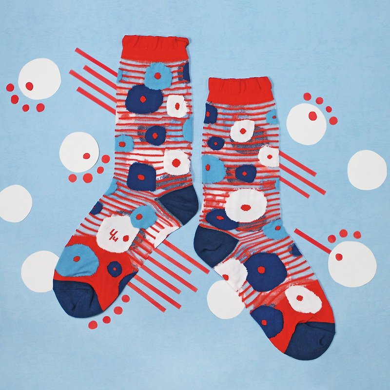 Coin Plant Red Sheer Socks | transparent see-through socks | colorful socks