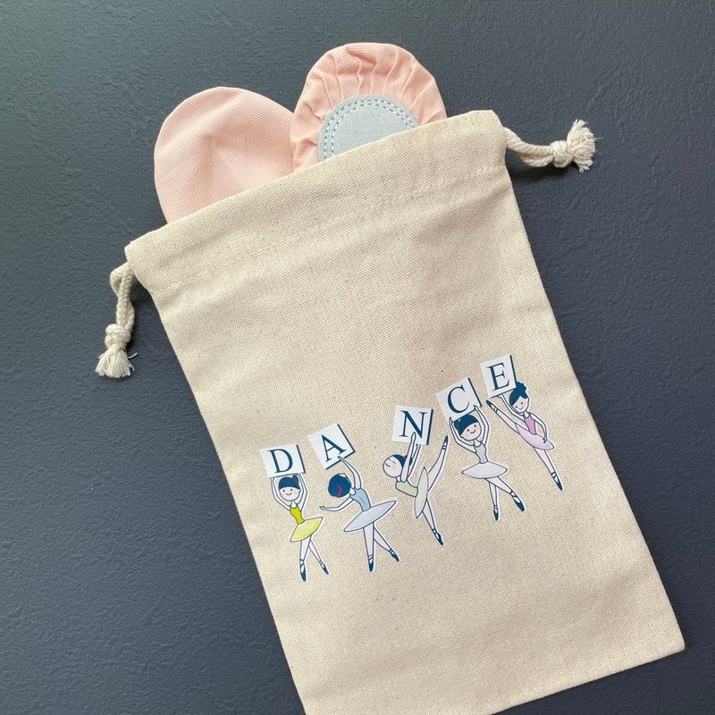 Dance Shoes Bag - Inspirational Girls - Ballet Merchandise/Adult Ballet/Ballet Gifts - กระเป๋าหูรูด - ผ้าฝ้าย/ผ้าลินิน หลากหลายสี