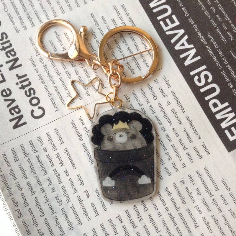 Animal series-hand-painted style jewelry_weather black and white bear - Keychains - Other Materials 