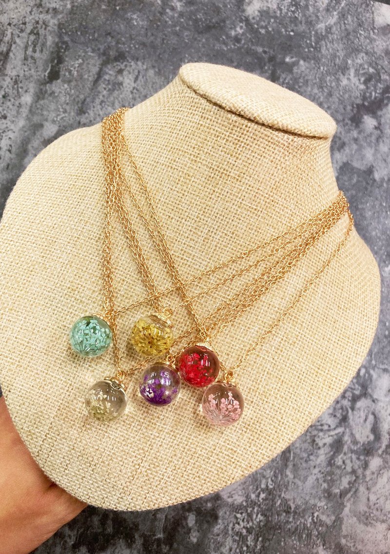 Limited. [Eternal Summer] Glass Ball Necklace - สร้อยคอ - วัสดุอื่นๆ หลากหลายสี