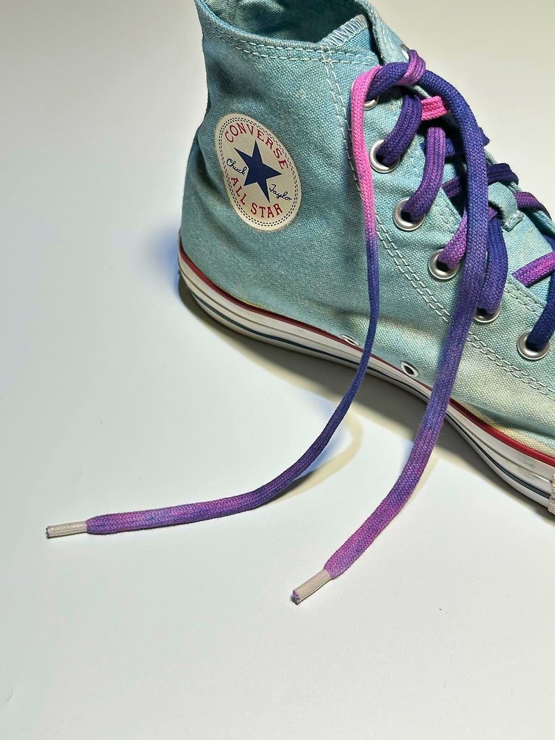 Tie-dyed shoelaces AURORA by local craftsmen [Collaboration with PHYSIOJAM] - Insoles & Accessories - Cotton & Hemp Purple